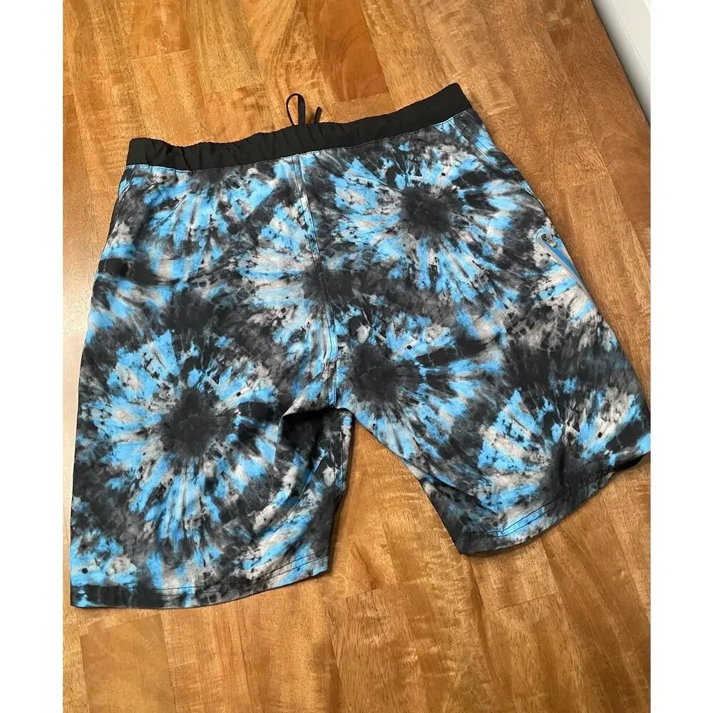 ZeroXposur Blue Dive Tie Dye Swim Trunks Men's Medium 7